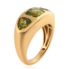 Natürlicher Peridot 3 Stein Ring 925 Silber vergoldet  ca. 3,20 ct image number 4