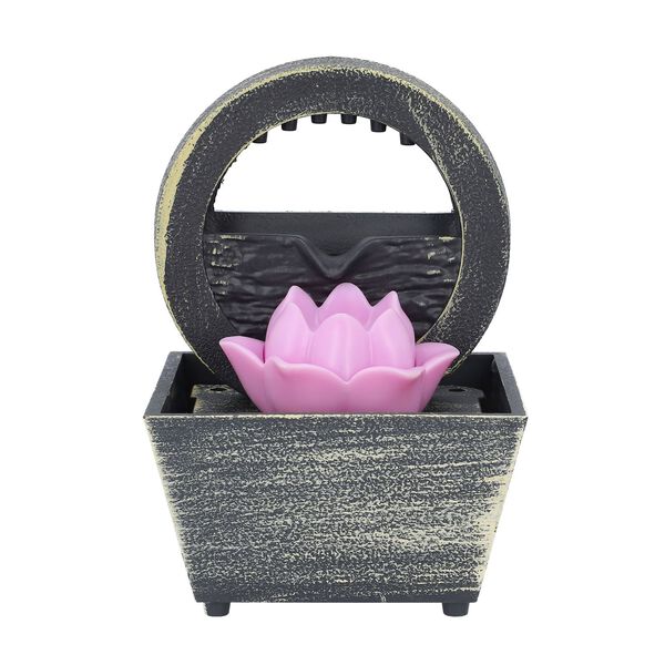 Mini Wasserbrunnen Lotusblüte, 2xAA Batterie (nicht inkl.), 11,5x11,5x17 cm image number 0