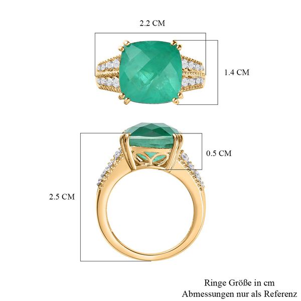 Smaragd Triplett Quarz und Zirkon Ring- 7,83 ct. image number 7