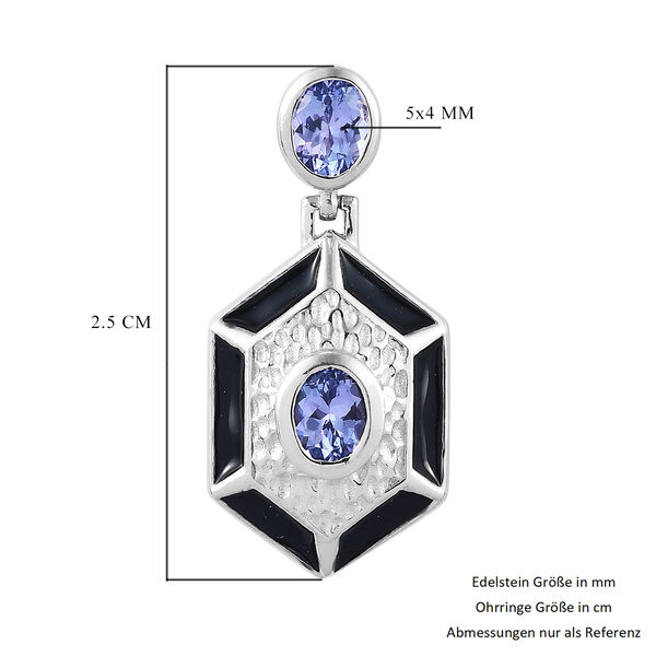 Tansanit Ohrh&auml;nger Art Deco Stil 925 Silber Platin-&Uuml;berzug ca. 1,22 ct&nbsp; image number 5