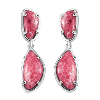 Norwegische Thulit-Ohrringe, 925 Silber platiniert ca. 14.71 ct