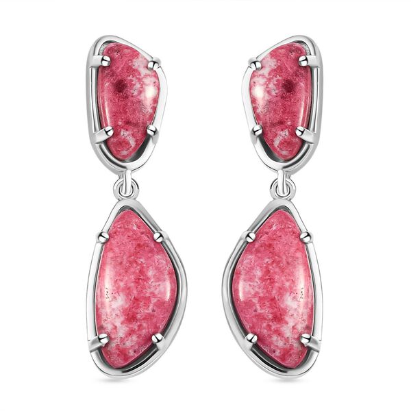 Norwegische Thulit-Ohrringe, 925 Silber platiniert ca. 14.71 ct image number 0