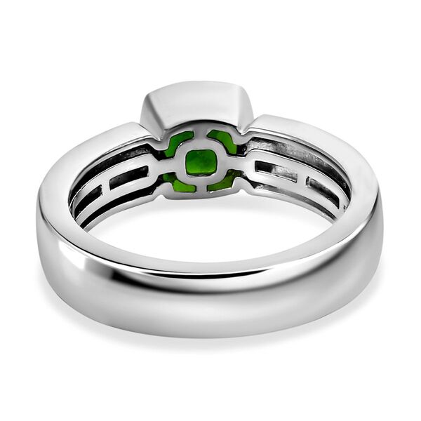 Nat&uuml;rlicher Chromdiopsid Ring, 925 Silber platiniert (Gr&ouml;&szlig;e 17.00) ca. 0.98 ct image number 5