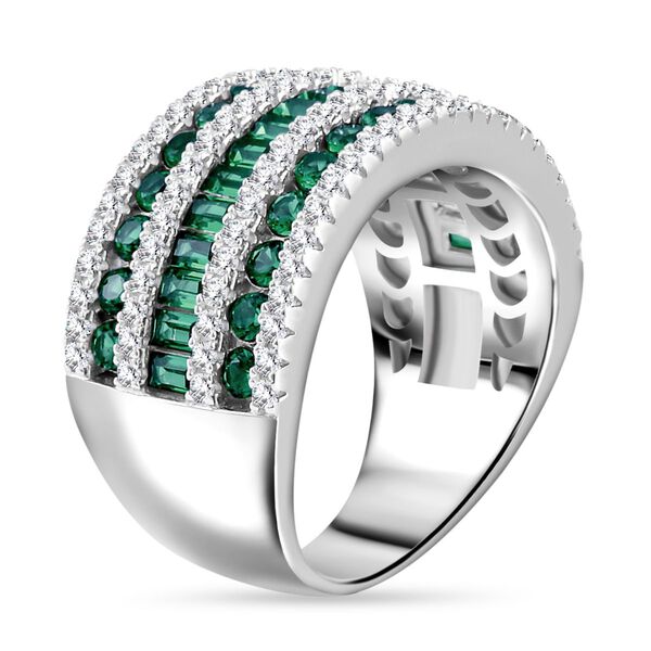 Grüner Zirkonia Ring, 925 Silber rhodiniert, (Größe 16.00), ca. 3.69 ct image number 4