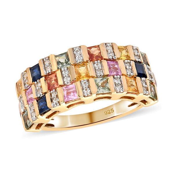 Mehrfarbiger Saphir und Zirkon-Ring - 2,61 ct. image number 3