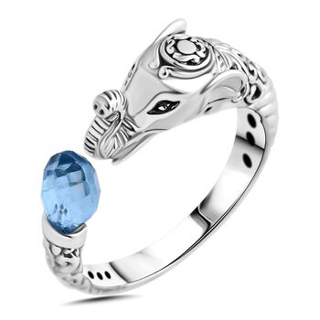 Royal Bali Kollektion - Himmelblauer Topas Ring - 1,70 ct.