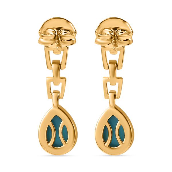 AA Amerikanische Natürliche Sleeping Beauty Türkis Ohrringe 925 Silber 750 Gelbgold Vermeil ca. 1.44 ct image number 6