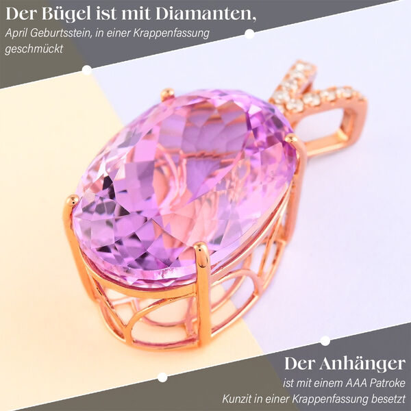 ILIANA AAA Patroke Kunzit und Diamant-Anhänger - 35,10 ct. image number 3