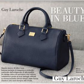 Guy Laroche, Damen-Trunk-Bag, Doppelhenkel, Schulterriemen, 10x17x21 cm, Blau
