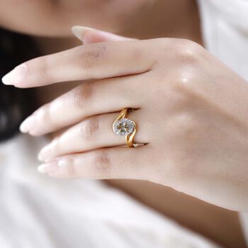 AA nat&uuml;rlicher, goldener Tansanit und Zirkon-Ring - 0,94 ct.