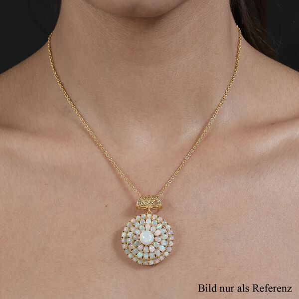 Nat&uuml;rlicher, &auml;thiopischer Opal-Anh&auml;nger mit Kette, 925 Silber vergoldet ca. 6.69 ct image number 2