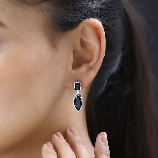 Schwarze Spinell-Ohrringe - 11,46 ct. image number 3