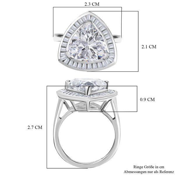 Moissanit Ring 925 Silber rhodiniert (Größe 17.00) ca. 5,64 ct image number 6