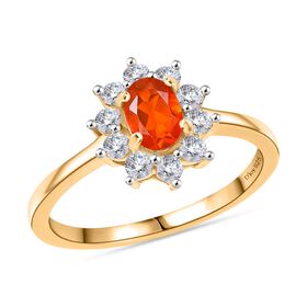 D'Joy AAA Blaze Feueropal und Zirkon Ring - 0,83 ct.