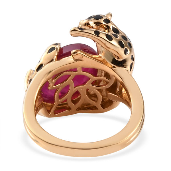 Afrikanisher Rubin(Fissure gef&uuml;llt) Ring 925 Silber vergoldet image number 6