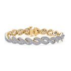 LUXURIANT DIAMOND - Lab Grown Diamant SI-GH SGL zertifiziert Armband ca. 19 cm 925 Silber 750 Gelbgold Vermeil (10-15 Werktage Lieferzeit) ca. 5.00 ct