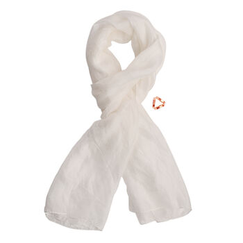 The 5th Season - 100% Satin-Seidenschal mit ros&eacute;goldenem Schalring, 50x170cm, ros&eacute;gold