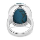 Blauer Türkis Ring, Edelstahl (Größe 20.00) ca. 16.65 ct image number 5