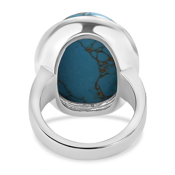 Blauer T&uuml;rkis Ring, Edelstahl (Gr&ouml;&szlig;e 20.00) ca. 16.65 ct image number 6
