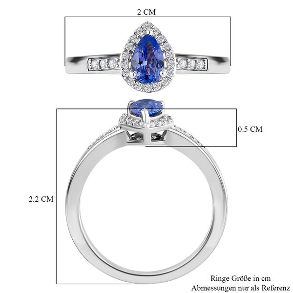 Tansanit und Zirkon Ring - 0,55 ct. image number 7