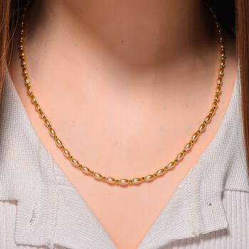 Goldene Muschelkernperle Halskette ca. 50cm + 5cm Extender, Std Gelb