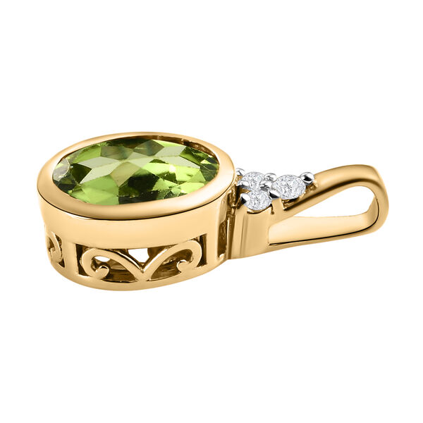 Natürlicher Peridot und Zirkon-Anhänger in Silber, 1,86 ct. image number 4