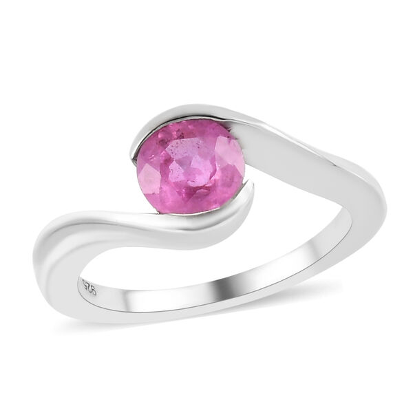 Premium Ilakaka Rosa Saphir Bypass-Solit&auml;r-Ring, 925 Silber platiniert, 1,19 ct. image number 4