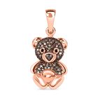 Nat&uuml;rlicher Champagner Diamant und Schwarzer Diamant, Anh&auml;nger 925 Silber Ros&eacute;gold Vermeil ca. 0.25 ct