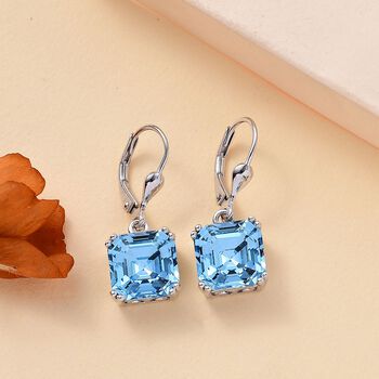 J Francis gefertigt mit SWAROVSKI- Aquamarin Swarvoski Kristall Ohrringe