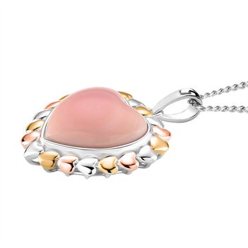 D'Joy Nat&uuml;rlicher Rosa K&ouml;nigsmuschel Perle (15 mm) Schmuckset ca. 45 cm 925 Silber rhodiniert