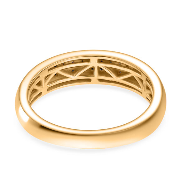 D'Joy Blauer Diamant, Roter Diamant Ring 925 Silber 750 Gelbgold Vermeil (Größe 21.00) ca. 0.12 ct image number 5