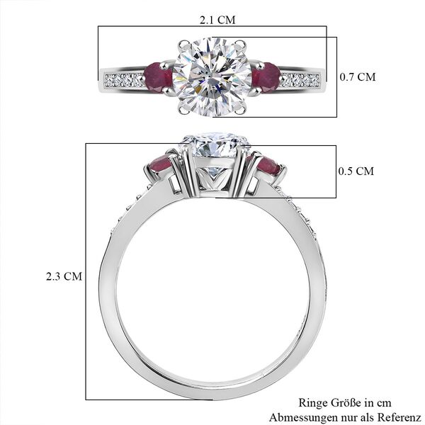Moissanit und Neon Apatit Ring - 1,24 ct. image number 8