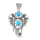 Handgearbeiteter, amerikanischer, nat&uuml;rlicher Sleeping Beauty T&uuml;rkis-Anh&auml;nger, 925 Silber Schwarz oxidiert ca. 0,85 ct