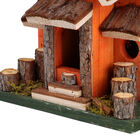 Handgefertigtes Vogelhaus aus Naturholz und MDF, 18,5x16x20 cm, Orange image number 3