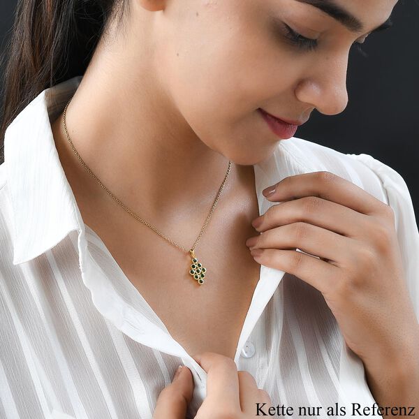 Nat&uuml;rlicher Chromdiopsid Anh&auml;nger, 925 Silber vergoldet ca. 0.67 ct image number 2