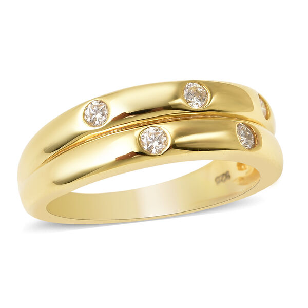 Moissanit Ring 925 Silber Vermeil YG ca. 0,25 ct image number 4