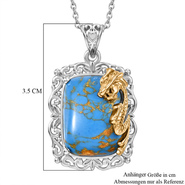 EVER TRUE AA Blauer Mojave T&uuml;rkis Anh&auml;nger mit  316L Edelstahlkette ca. 50 cm, nickelfreies Messing ca. 12,30 ct. image number 5