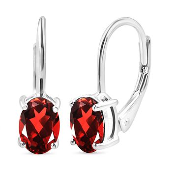 Rote Granat-Ohrringe, 925 Silber ca. 2,04 ct