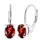Rote Granat-Ohrringe, 925 Silber ca. 2,04 ct