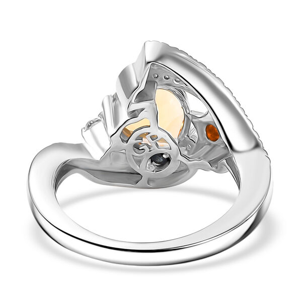 GP - AA Citrin, Feueropal Ring 925 Silber Rhodiniert und 750 Gelbgold Vermeil (Gr&ouml;&szlig;e 17.00) ca. 2,00 ct image number 6