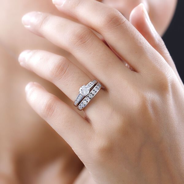Funkelnde Königin- 2er-Set Moissanit Ringe- 1,46 ct. image number 3