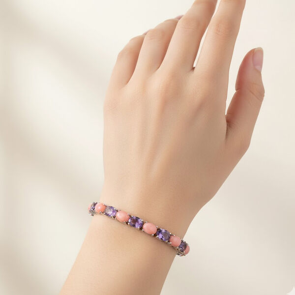 D'Joy AA Rose De France Amethyst und Rosa Opal 20cm Armband - 19,59 ct. image number 3