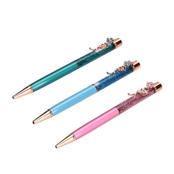 LIVMORE 3er-Set Kugelschreiber mit 3 blauen Tinten und Geschenkbox, Petrol, blau und rosa, 14x1cm