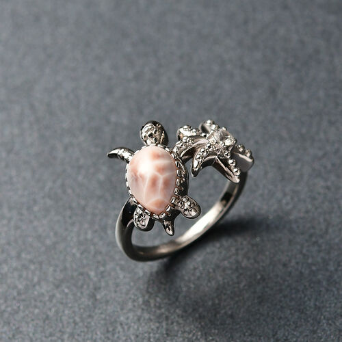 D’joy AA Natrolith, Weißer Zirkon Ring 925 Silber rhodiniert (Größe 20.00) ca. 2,44 ct image number 1
