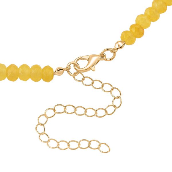 Muschelkernperle (9-11 mm) Halskette mit Gelbem Quarzit, verstellbar ca. 40.5 cm +10 cm Extender, goldfarben image number 6