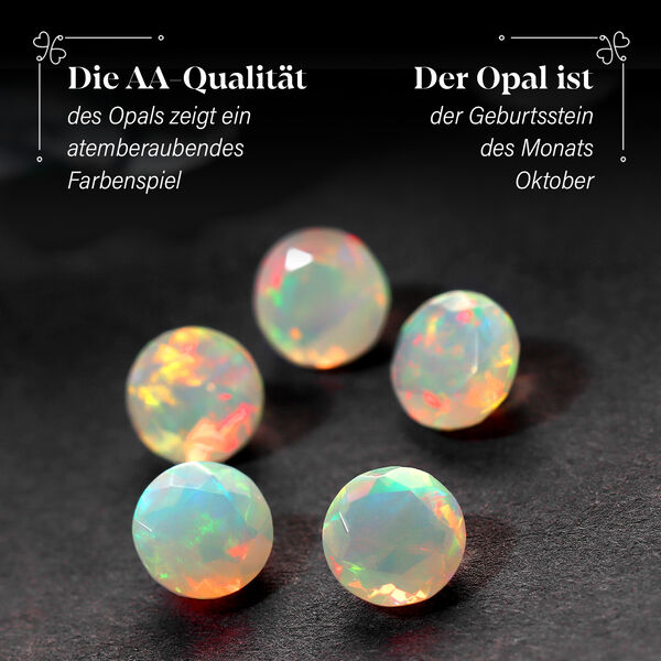 AA natürlicher, äthiopischer Welo Opal und Zirkon Anhänger mit 45cm Kette - 3,06 ct. image number 4