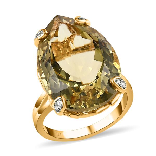 Ouro Verde Quarz und Zirkon Cocktail Ring - 18,64 ct. image number 4