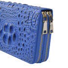 Clutch aus 100% echtem Leder mit Kroko-Prägung, Größe 20x5x12 cm, Kobaltblau image number 5