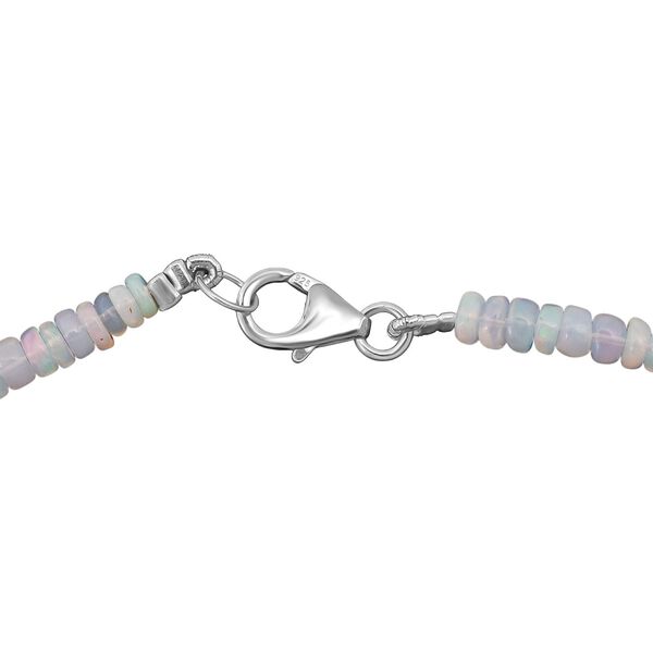Nat&uuml;rlicher, &auml;thiopischer Welo Opal Halskette ca. 45 cm 925 Silber rhodiniert ca. 50,00 ct. image number 4
