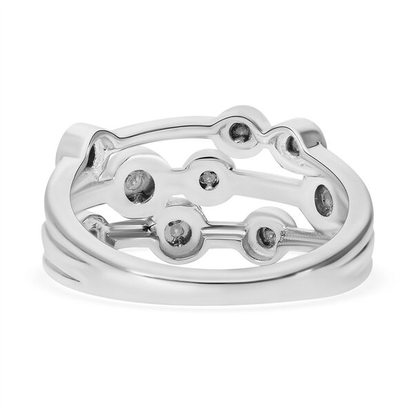 Wei&szlig;er Diamant P Ring 925 Silber platiniert (Gr&ouml;&szlig;e 17.00) ca. 0,10 ct image number 6